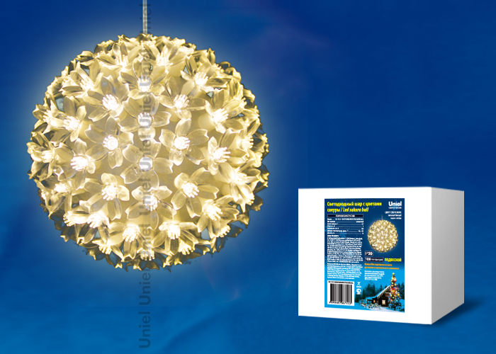 ULD-H1515-100/DTA WHITE IP20 SAKURA BALL Фигура светодиодная «Шар с цветами сакуры», с контроллером, ULD-H1515-100/DTA WHITE IP20 SAKURA BALL Фигура светодиодная «Шар с цветами сакуры», с контроллером,